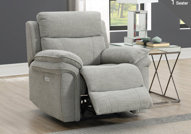Harrow Power Recliner Armchair in Light Grey
