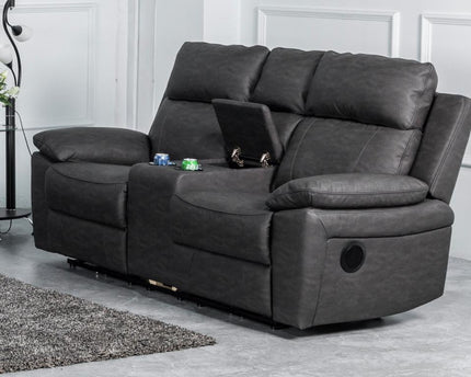 Huntington 2 Seater with Console in Dark Grey