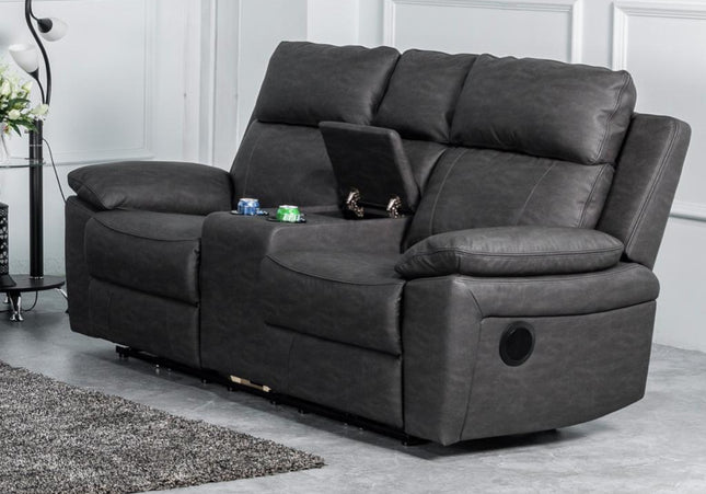 Huntington 2 Seater with Console in Dark Grey