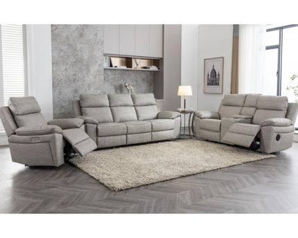 Huntington 3+2 Power Recliner Set in Silver Grey