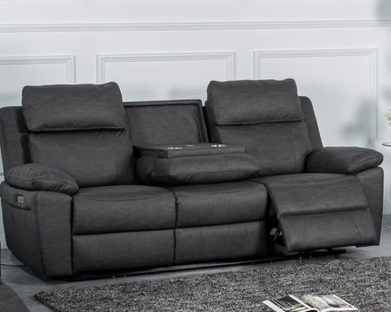 Huntington Power Recliner 3 Seater in Dark Grey