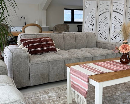 Paris Beige Fabric 3 Seater Sofa