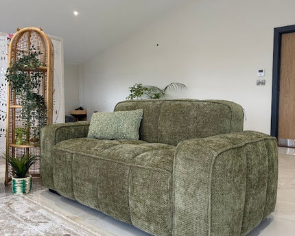 Paris Olive Fabric 2 Seater Sofa