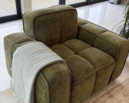 Paris Olive Fabric Armchair
