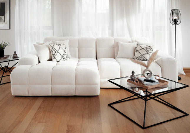 Jacob Right/Left Hand Chaise Corner - Natural, Soft to touch fabric sofa,Ideal for living spaces wanting to create a cosy corner, the Jacob range offers plush comfort in a compact size. 