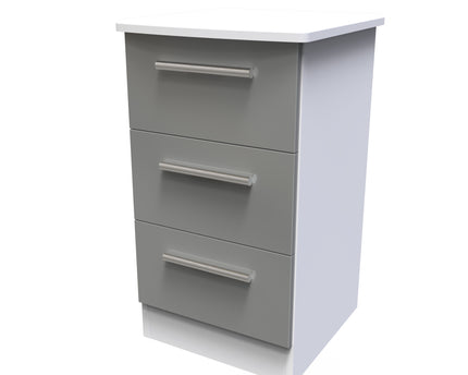 Knightsbridge Bedroom Collection In Grey Gloss With White