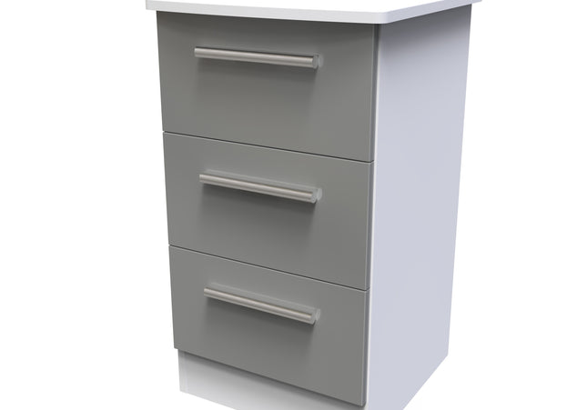 Knightsbridge Bedroom Collection In Grey Gloss With White
