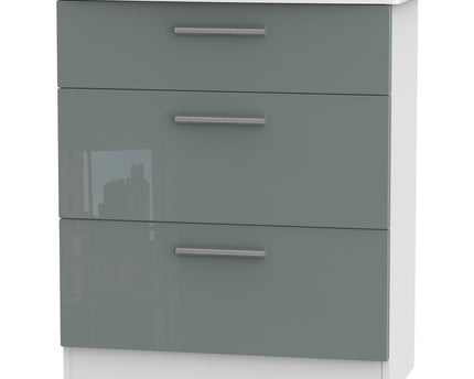 Knightsbridge Bedroom Collection In Grey Gloss With White