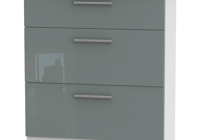 Knightsbridge Bedroom Collection In Grey Gloss With White