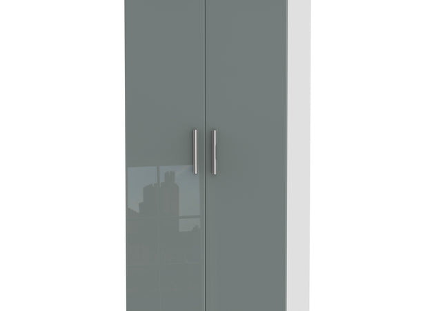 Knightsbridge Bedroom Collection In Grey Gloss With White