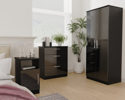 Knightsbridge Bedroom Collection In Black Gloss