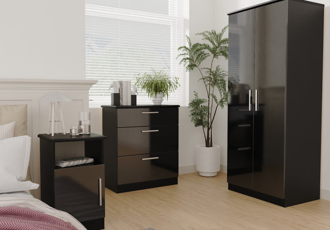 Knightsbridge Bedroom Collection In Black Gloss