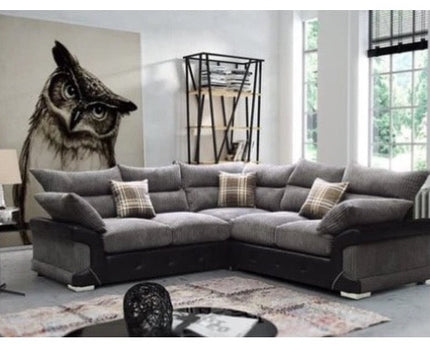 The Logan 2c2, faux leather and fabric sofa is a strong, sturdy set of living room furniture that adds a modern, contemporary feel to your surroundings.