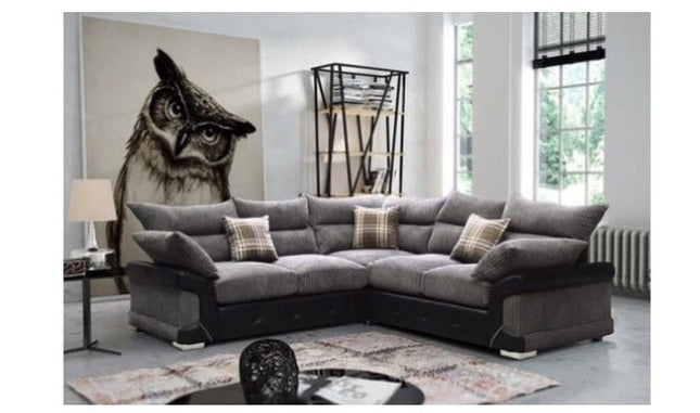 The Logan 2c2, faux leather and fabric sofa is a strong, sturdy set of living room furniture that adds a modern, contemporary feel to your surroundings.