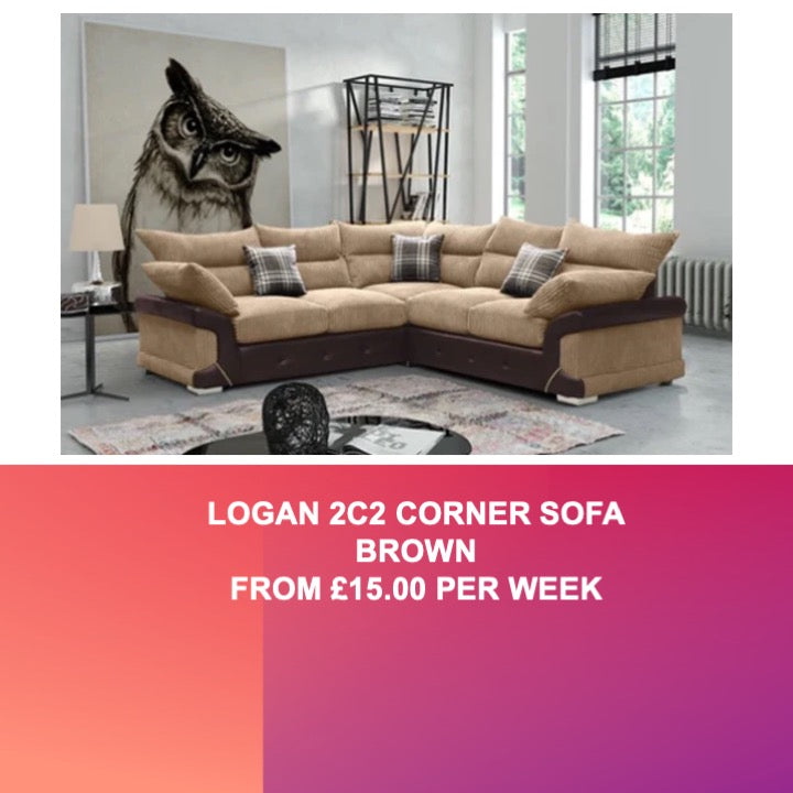 Logan 2C2 Corner Sofa - Brown
