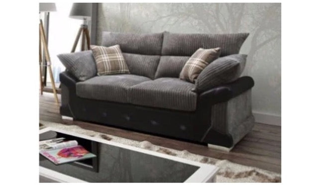 The Logan 2 seater, faux leather and fabric sofa is a strong, sturdy set of living room furniture that adds a modern, contemporary feel to your surroundings.