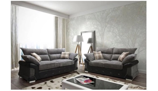 The Logan 3+2, faux leather and fabric sofa is a strong, sturdy set of living room furniture that adds a modern, contemporary feel to your surroundings.