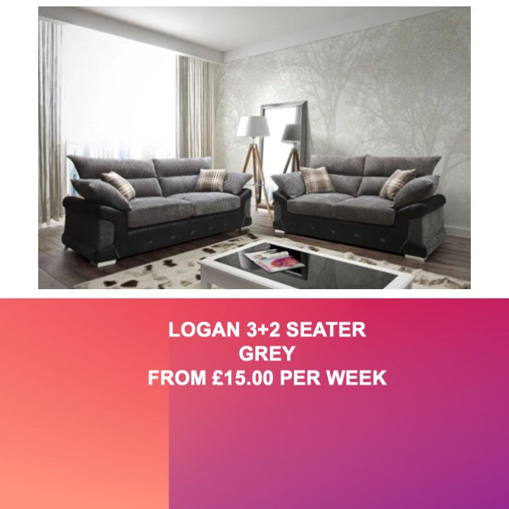 Logan 3&2 Seat Sofa Set - Grey