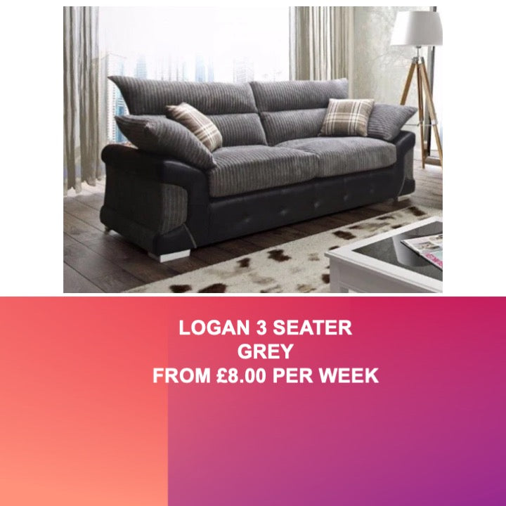 Logan 3 Seat Sofa - Grey