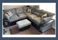 Logan 2C2 Corner Sofa & Footstool Set - Grey