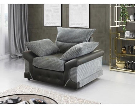 The Logan armchair, faux leather and fabric chair is a strong, sturdy set of living room furniture that adds a modern, contemporary feel to your surroundings.
