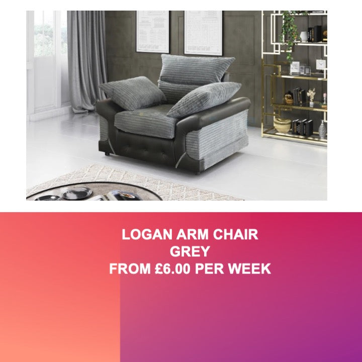 Logan Formal Back Arm Chair - Grey