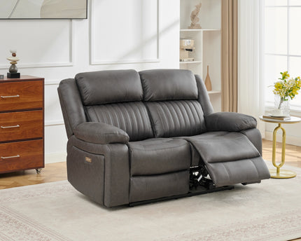 Avalon Tech 2 Seater Power Recliner Sofa In Charcoal