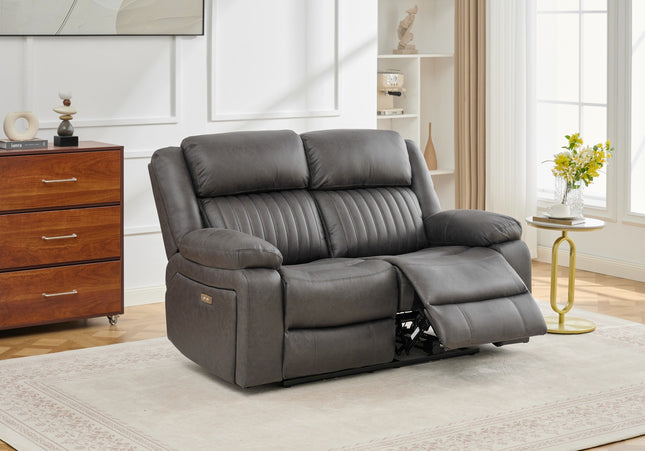 Avalon Tech 2 Seater Power Recliner Sofa In Charcoal
