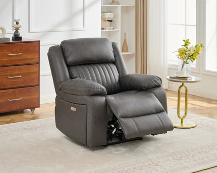Avalon Tech Arm Chair Power Recliner In Charcoal
