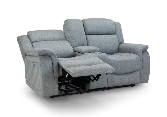 Lotus 2 Seat Power Recliner Sofa In Grey