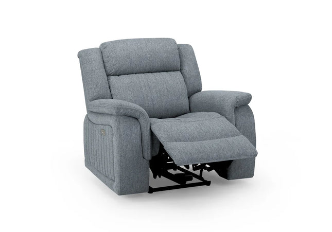 Lotus Power Recliner Armchair In Grey