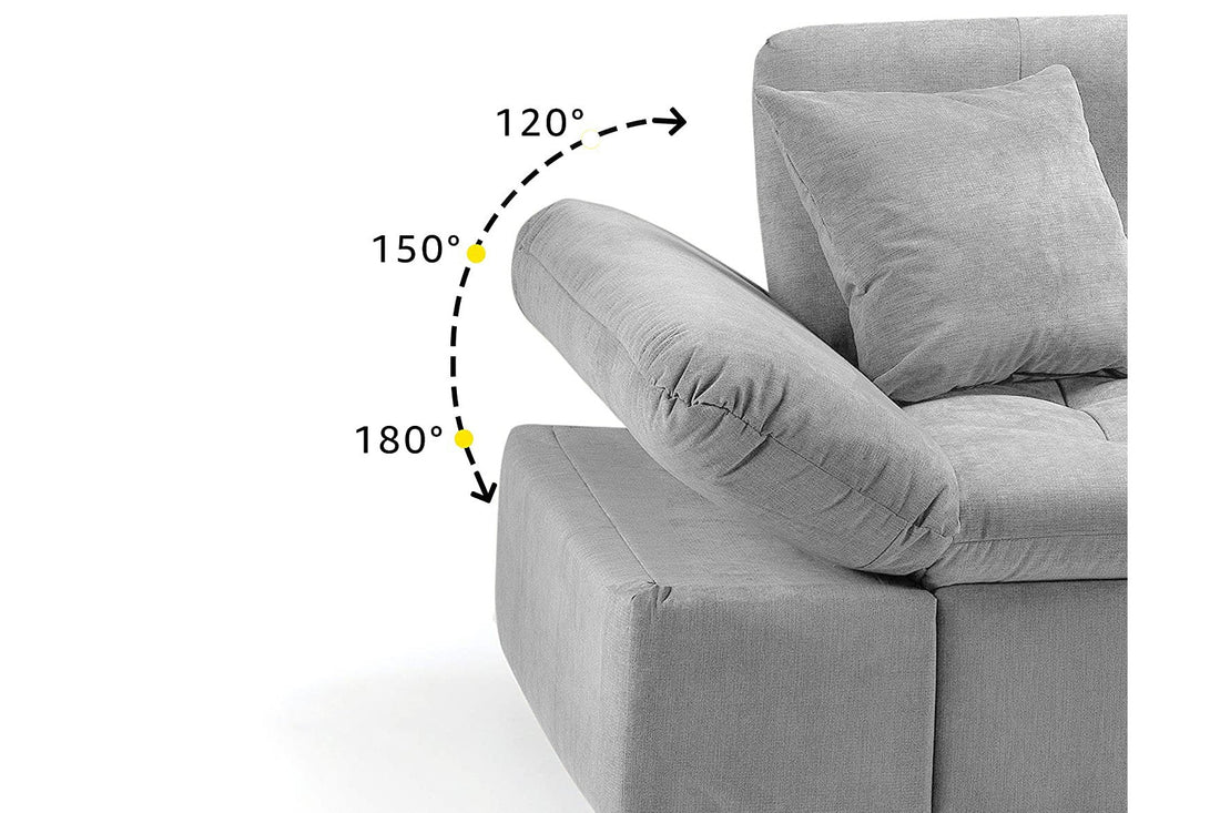 Malvi Left Hand Corner Sofa Bed - Grey