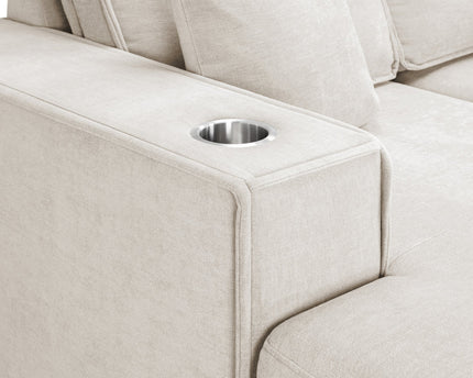Milan U Shape Sofa Bed With Storage - Beige
