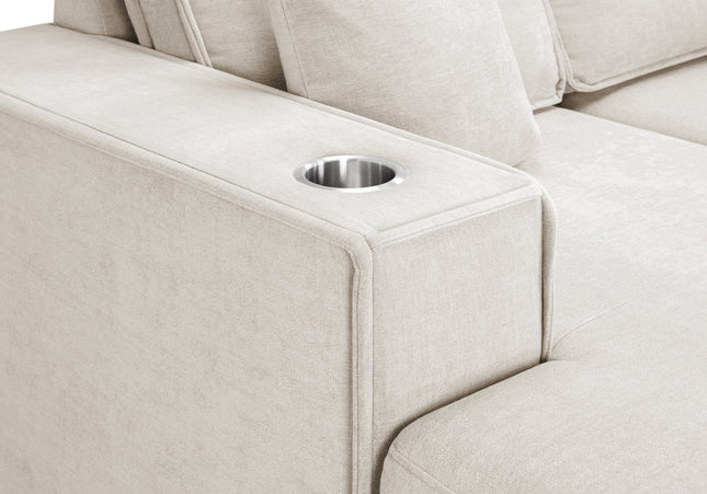 Milan U Shape Sofa Bed With Storage - Beige