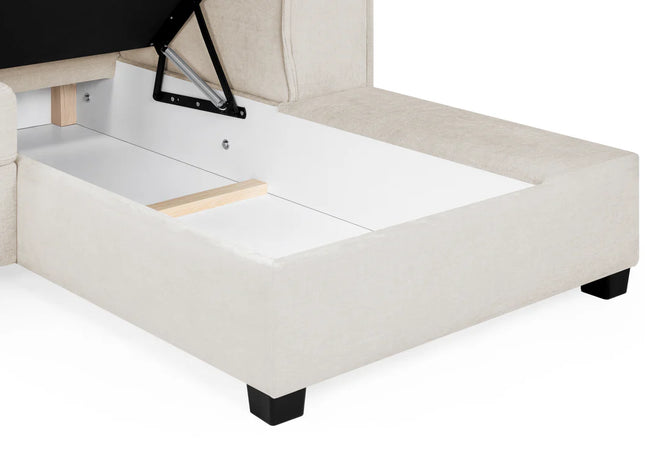 Milan U Shape Sofa Bed With Storage - Beige