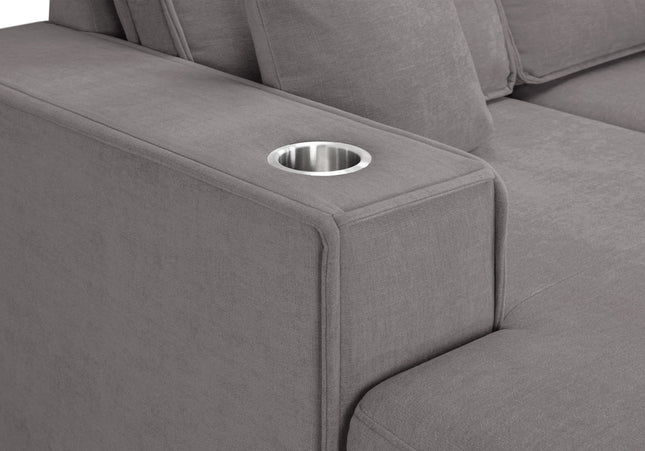 Milan U Shape Sofa Bed With Storage In Grey
