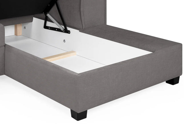 Milan U Shape Sofa Bed With Storage In Grey