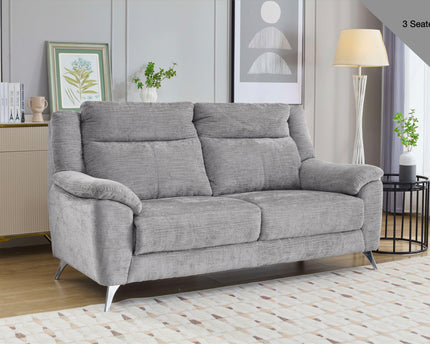 Monroe Fixed 3 Seater Sofa in Ash