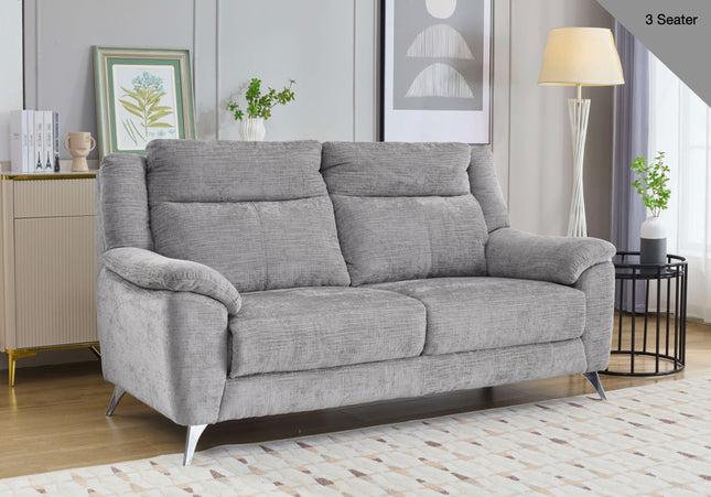 Monroe Fixed 3 Seater Sofa in Ash