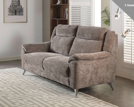 Monroe Fixed 3 Seater Sofa in Stone