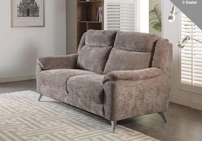 Monroe Fixed 3 Seater Sofa in Stone