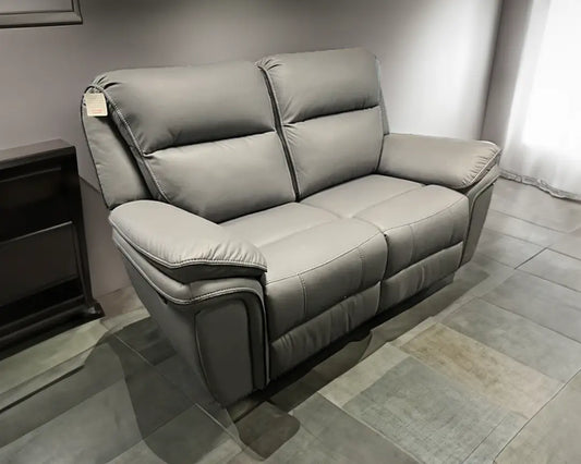 Montana Grey Leather 2 Seater Recliner