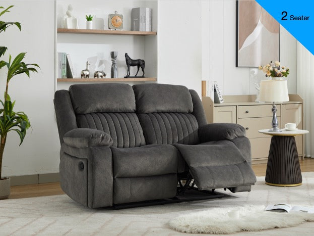 Morgan Manual Recliner 2 Seater - Slate Grey