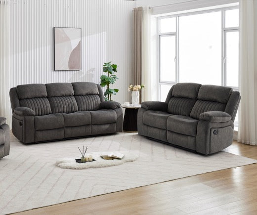 Morgan Manual Recliner 3 + 2 seater  - Iron grey, Pocket sprung seats for added comfort.