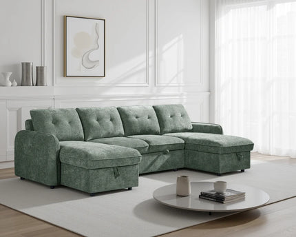 Moscow Green Sofabed U Shape Corner