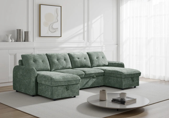 Moscow Green Sofabed U Shape Corner