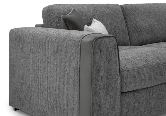 Fabric tube detail on the arm of the sofa