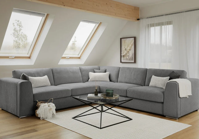 Naples Grey 2c2 Large Corner Sofa