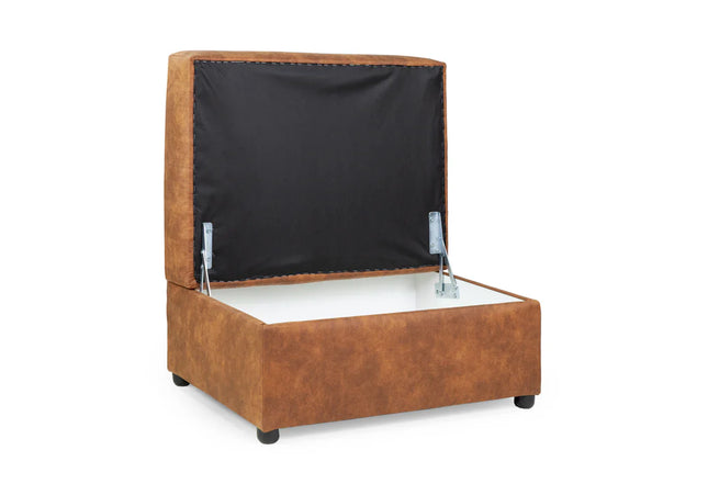 Oakmont Storage Foot Stool - Tan, open
