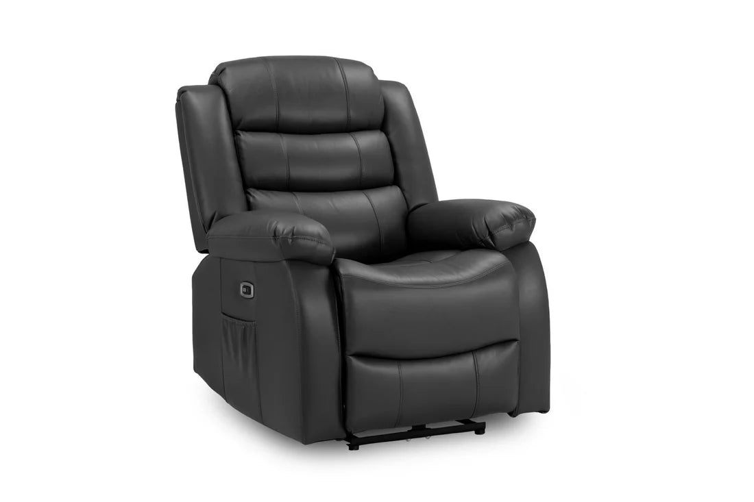 Otto Power Recliner Armchair - Black Leather